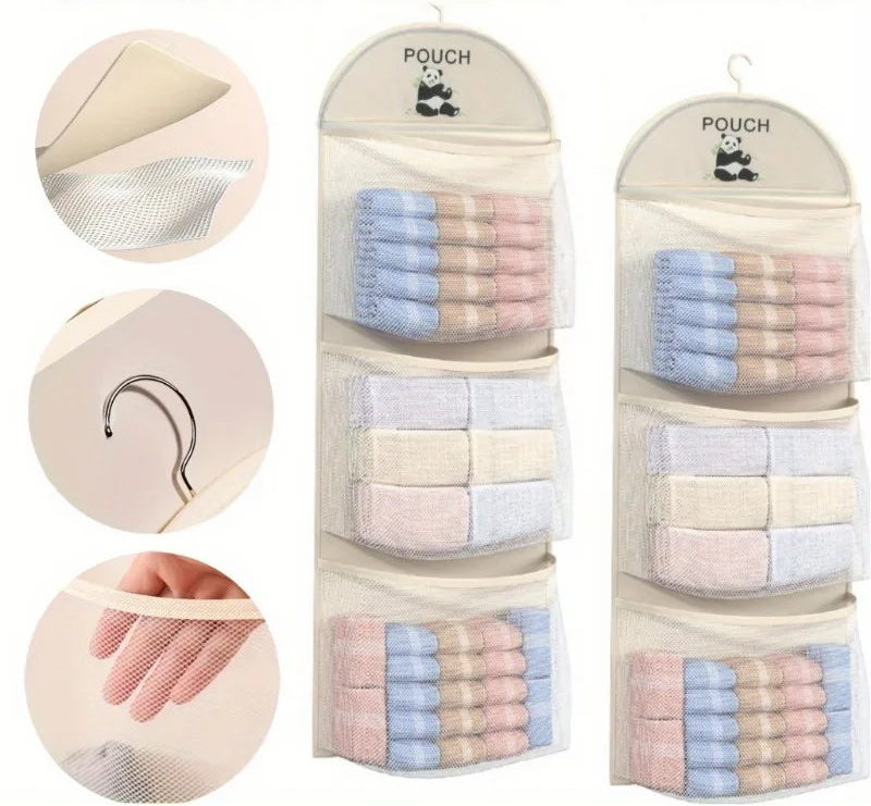 Three-Tier Hanging Mesh Travel Organizer – Space-Saving Storage