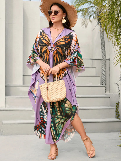 Women’s Flowing Caftan Cover-Up – Beach & Poolside Elegance