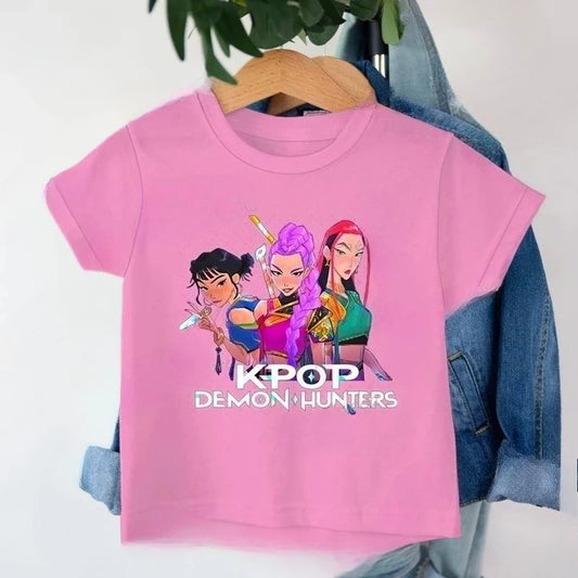 Kids’ Graphic Tee – Cool Girls K-Pop Inspired Short-Sleeve Top
