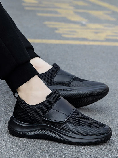 Men’s Wide Fit Walking Shoes – Adjustable Comfort Sneakers – Gray – 46