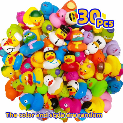 30 – Pack Rubber Ducks in Bulk,assortment Duckies for Jeep Ducking Floater Duck Bath Toys Party Favors Color&style&whistle Ra