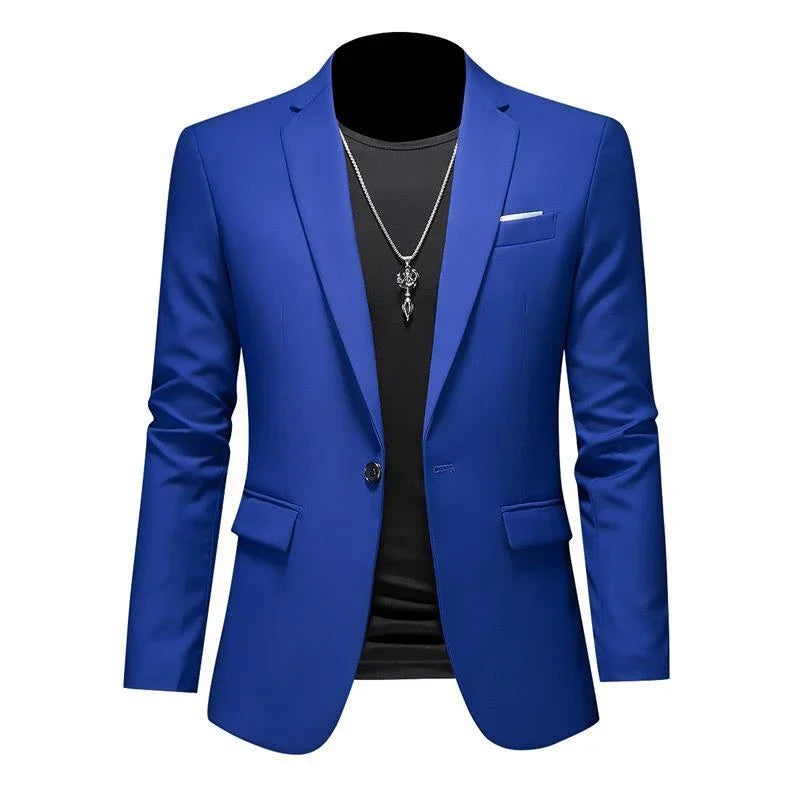 Men’s & Teens Solid Color Single-Button Blazer – Formal & Semi-Formal