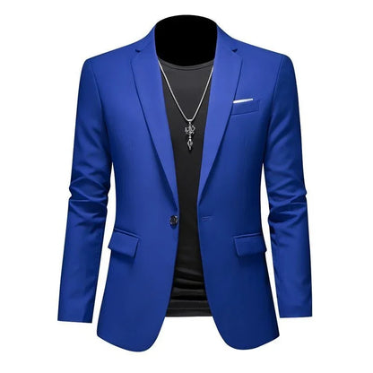 Men’s & Teens Solid Color Single-Button Blazer – Formal & Semi-Formal