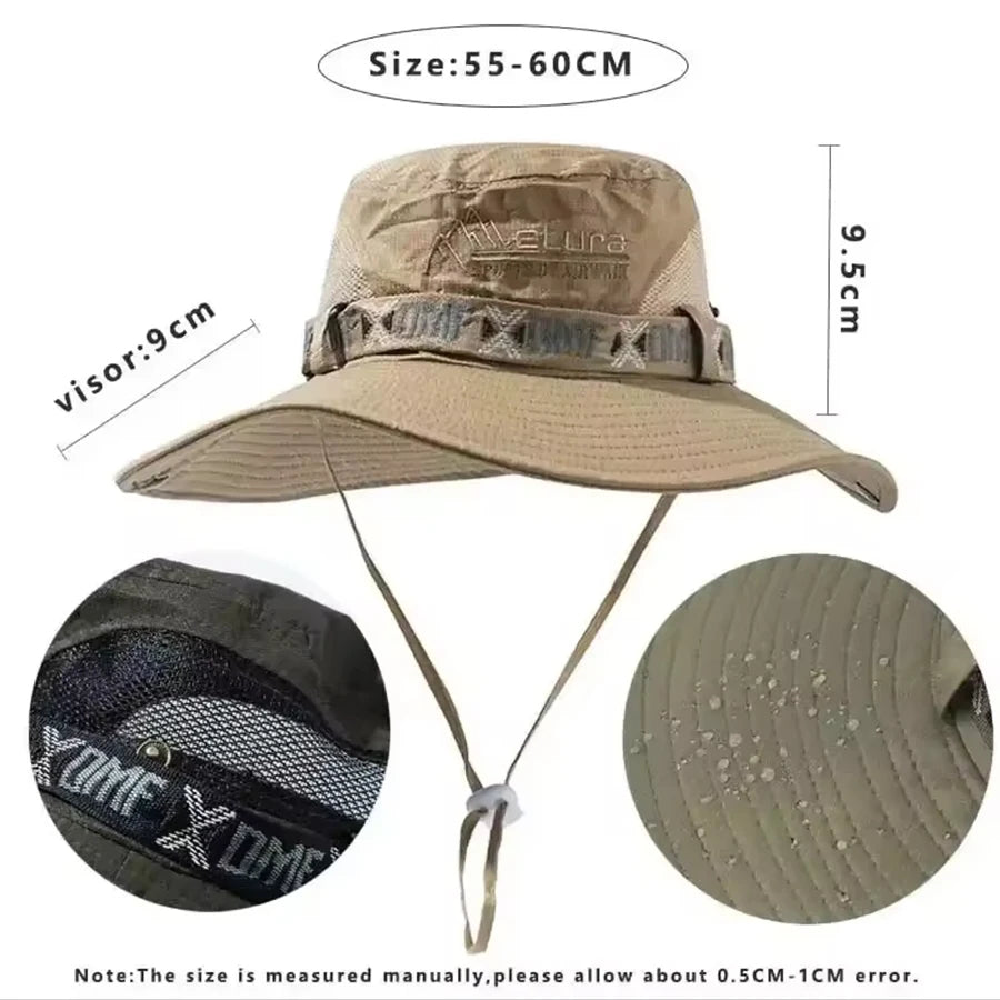 Men’s Wide-Brim Sun Hat with Mesh Vent – Cruise & Shore Ready