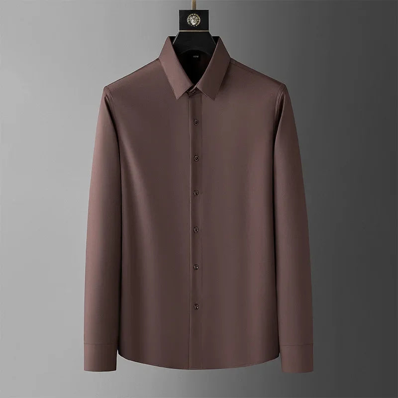 Men’s & Teens Premium Long-Sleeve Formal Dress Shirt – Easy-Care Broadcloth