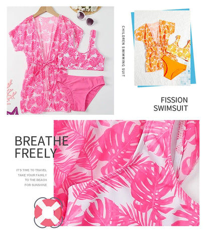 Girls 3-Piece Swimsuit Set — Bikini, Briefs and Cover-Up