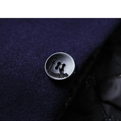 Men’s Wool-Blend Winter Overcoat – Stand Collar, Slim Long Coat