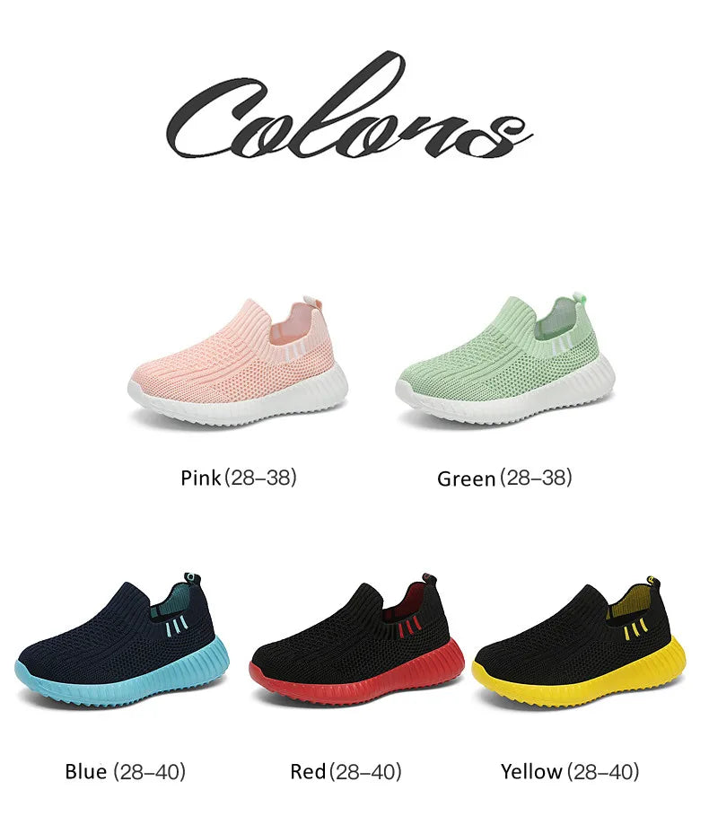 Kids’ Breathable Mesh Slip-on Sneakers