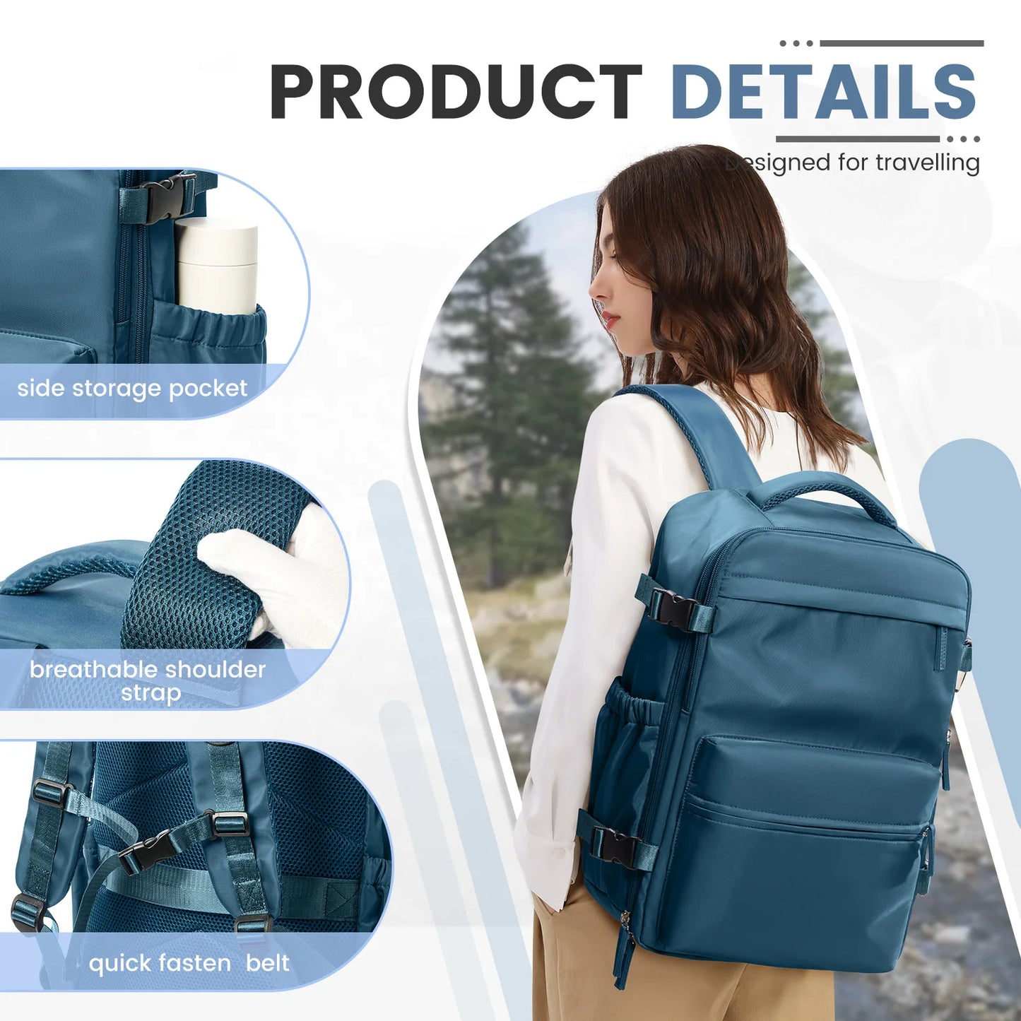 Vacuum Compression Travel Backpack – Expandable Carry-On, 20–35L