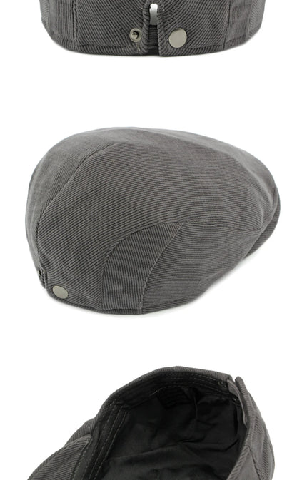 Men’s Adjustable Corduroy Flat Cap – Classic Casual Style