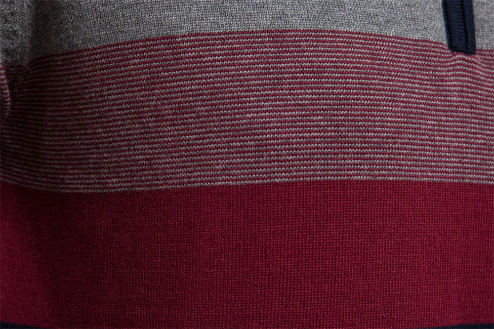 Men’s Quarter-Zip Mock Neck Knit Pullover – Long Sleeve
