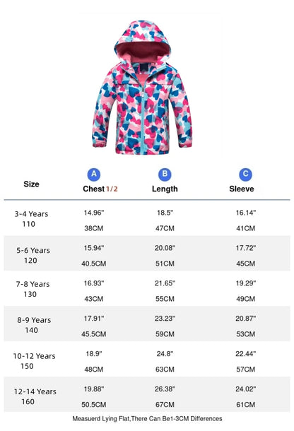 Girls' Polar Fleece Hooded Winter Jacket