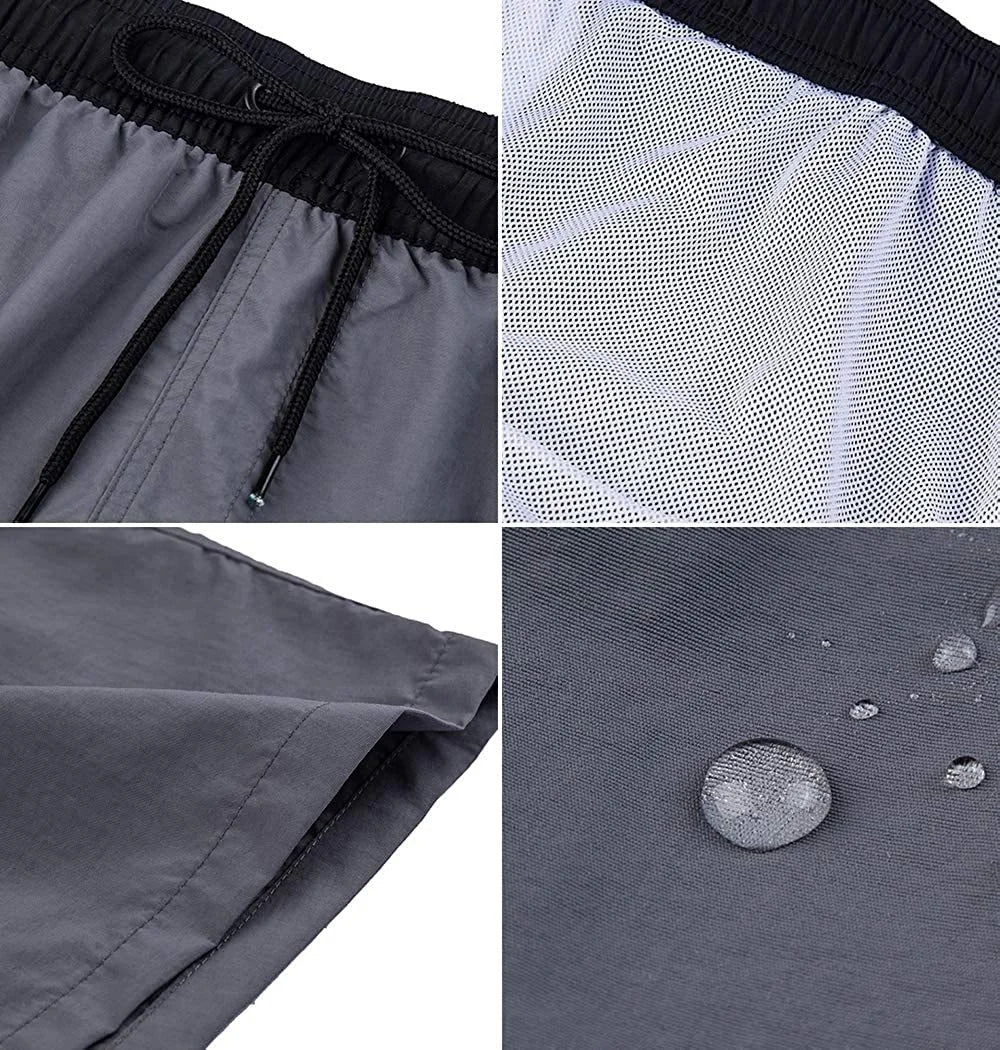 Men’s & Teens’ Quick-Dry Swim Shorts – Elastic Waist with Mesh Lining