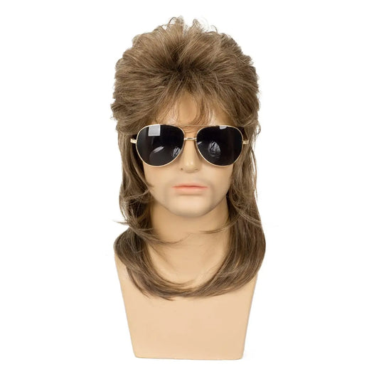 Retro Mullet Costume Wig – Long, Straight
