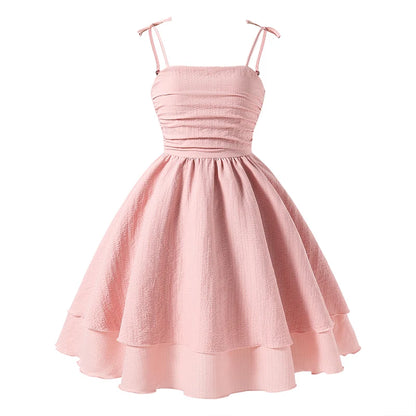 Girls’ Tiered Sling Dress – Sleeveless, Stretch Waist (8Y–12Y)