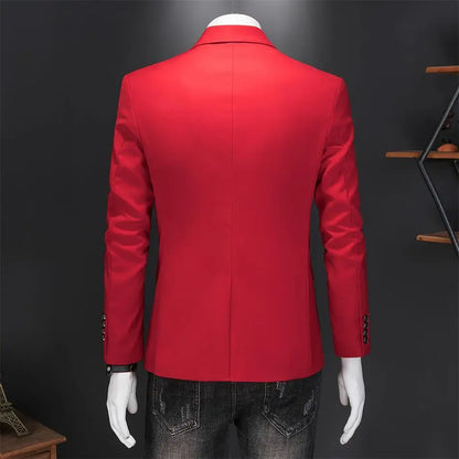 Men’s & Teens Solid Color Single-Button Blazer – Formal & Semi-Formal