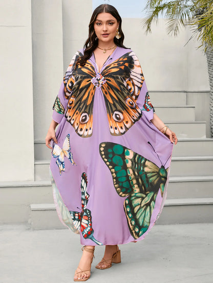 Women’s Flowing Caftan Cover-Up – Beach & Poolside Elegance