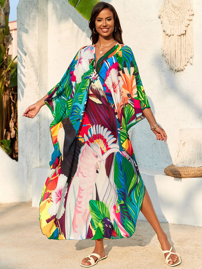 Women’s Flowing Caftan Cover-Up – Beach & Poolside Elegance