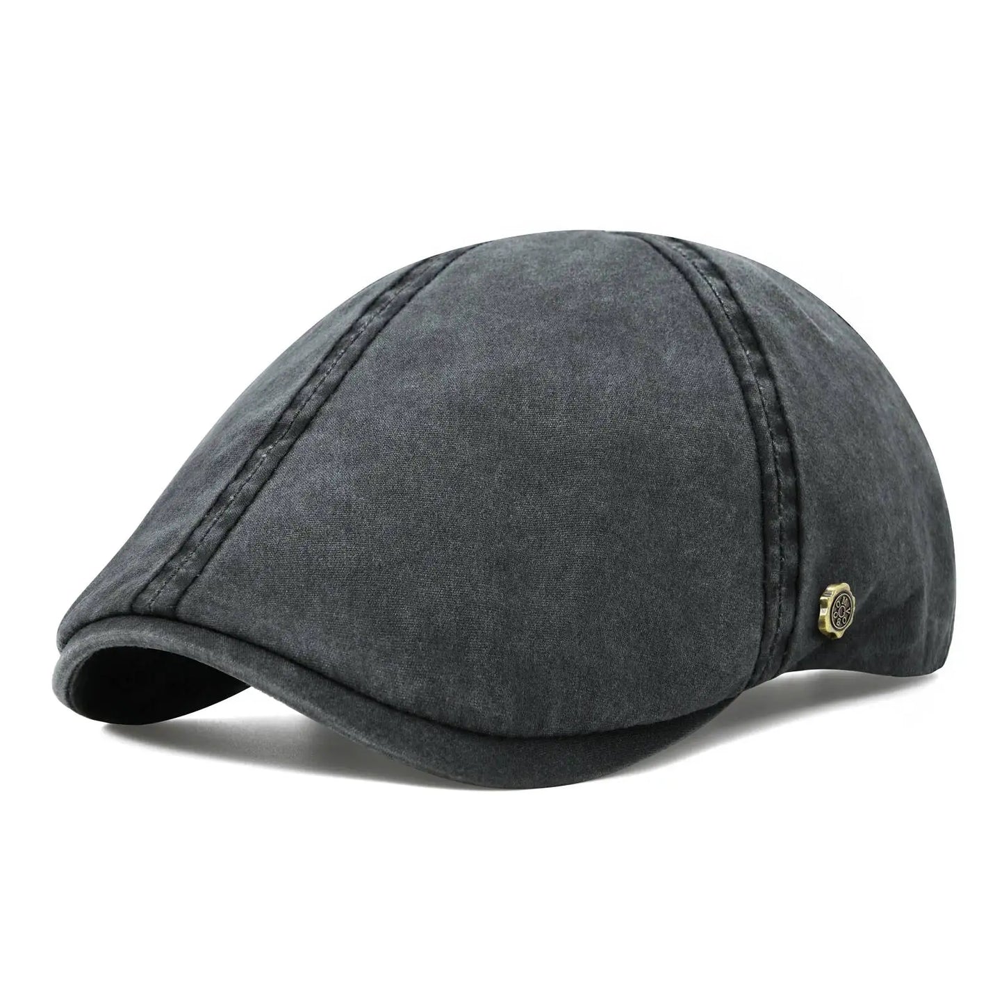 Men’s Washed Cotton Flat Cap – Lightweight Casual Style