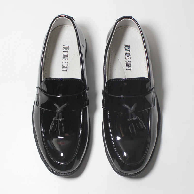 Boys’ Patent Leather Dress Shoes – Formal Party & Performance Loafers