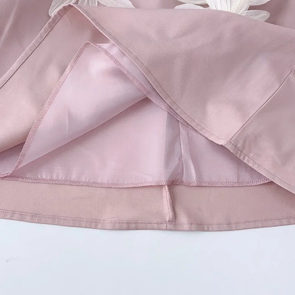 Girls’ 3D Flower A-Line Dress – Sleeveless, Knee Length