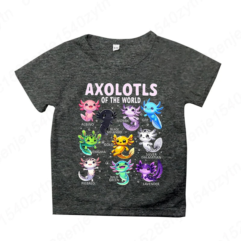Kids’ Axolotl Graphic Tee – Soft, Comfy Crewneck