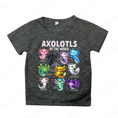 Kids’ Axolotl Graphic Tee – Soft, Comfy Crewneck