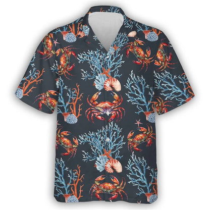 Men’s & Teens’ Coastal Print Button-Up Shirt – Vacation Ready