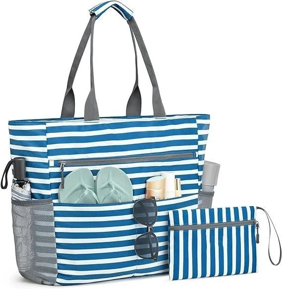 Large Waterproof Beach Tote Bag – Foldable Travel Storage