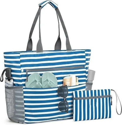 Large Waterproof Beach Tote Bag – Foldable Travel Storage