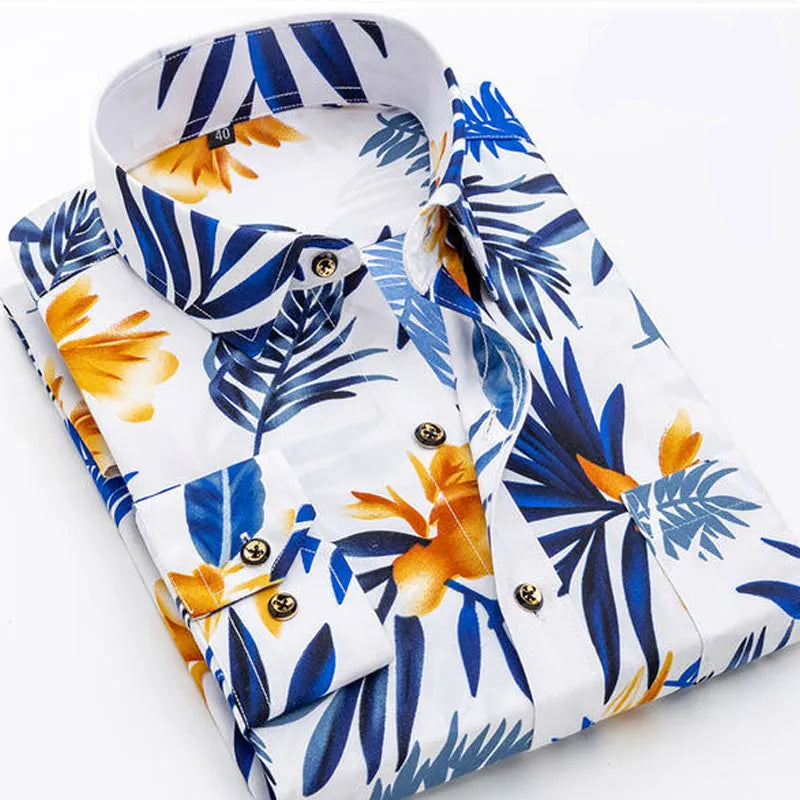 Men’s Long Sleeve Pattern Dress Shirt – Smart Casual