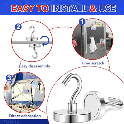 D25/D32/D36mm-Heavy Duty Magnets Hooks for Cruise Cabins, Strong Magnets with Hooks for Hanging, Metal Magnetic Grill Hooks Magn