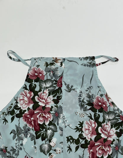 Women’s Floral High-Slit Halter Dress – Sleeveless, Summer Maxi