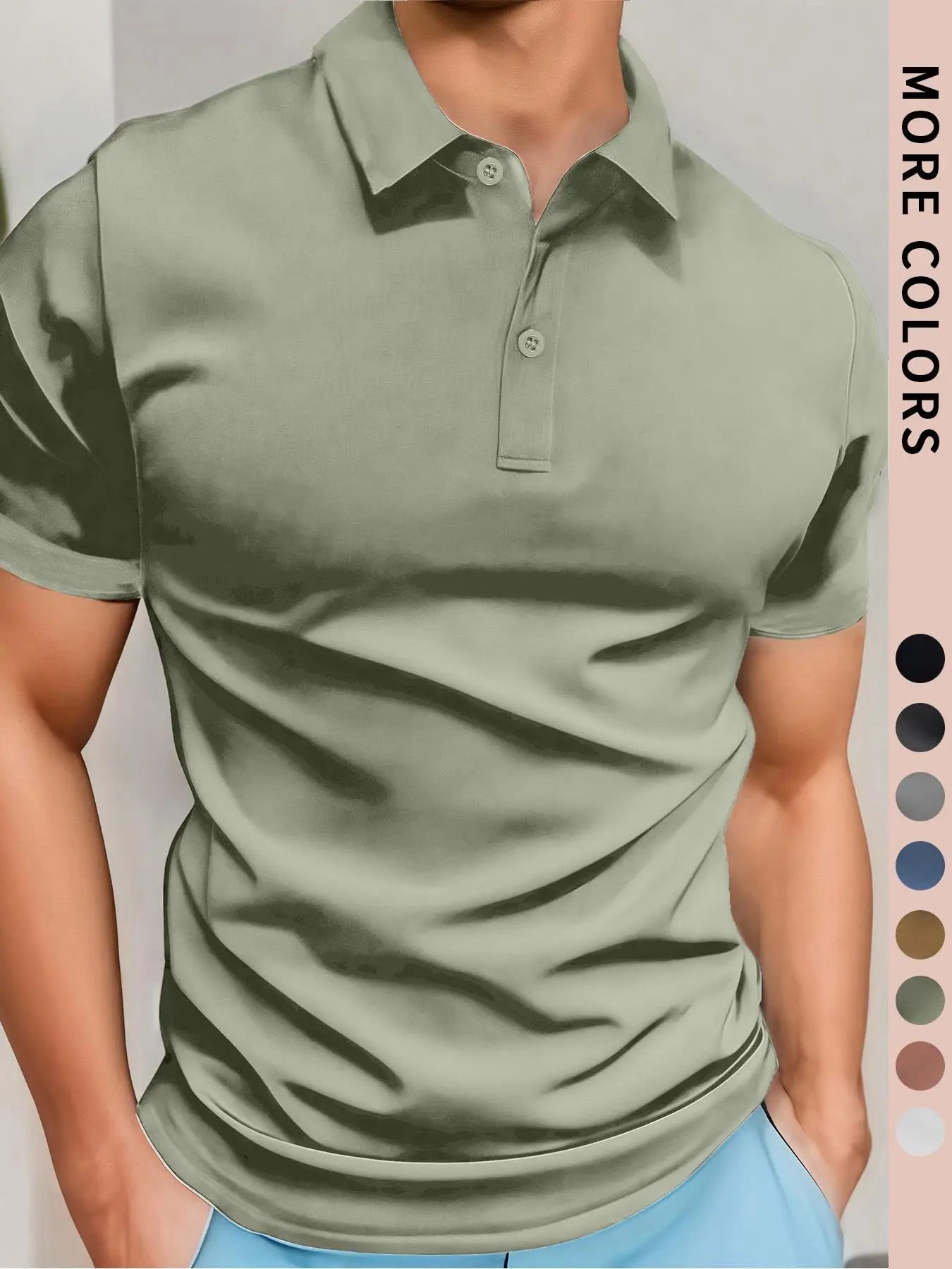 Men’s Lightweight Polo Shirt – Breathable Casual Short Sleeve
