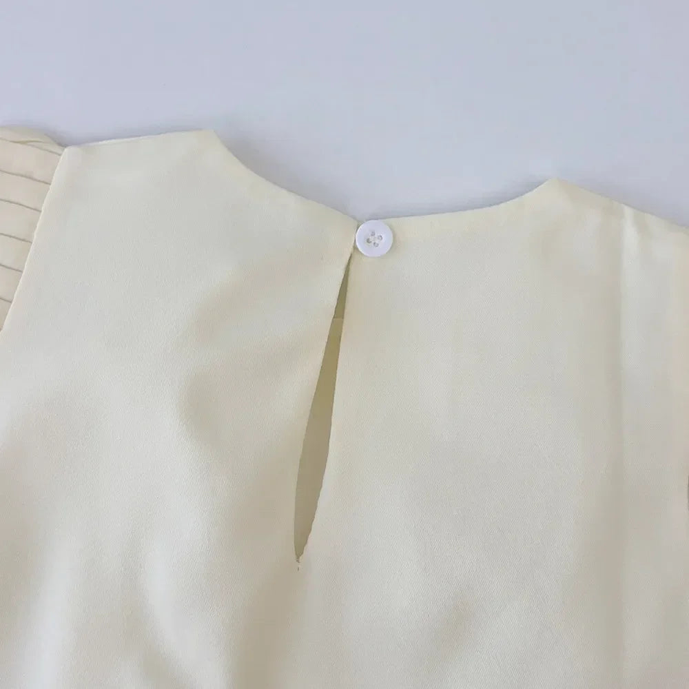 Girls’ 3D Flower A-Line Dress – Sleeveless, Knee Length