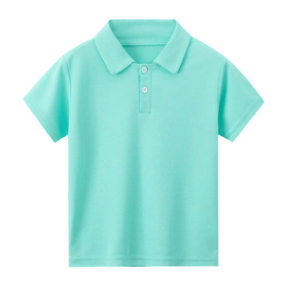 Kids’ Solid Color Short Sleeve Polo Shirt