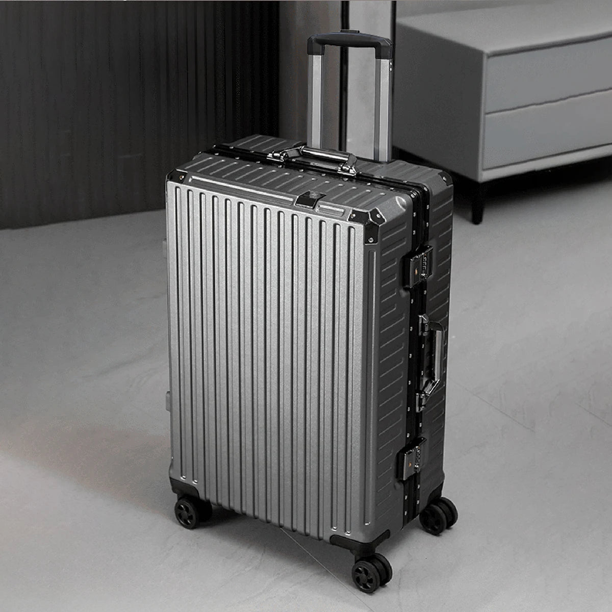 Aluminum Carry-On Luggage – Lightweight, TSA Lock, Spinner Wheels - The Dock Drop
