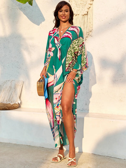 Women’s Flowing Caftan Cover-Up – Beach & Poolside Elegance