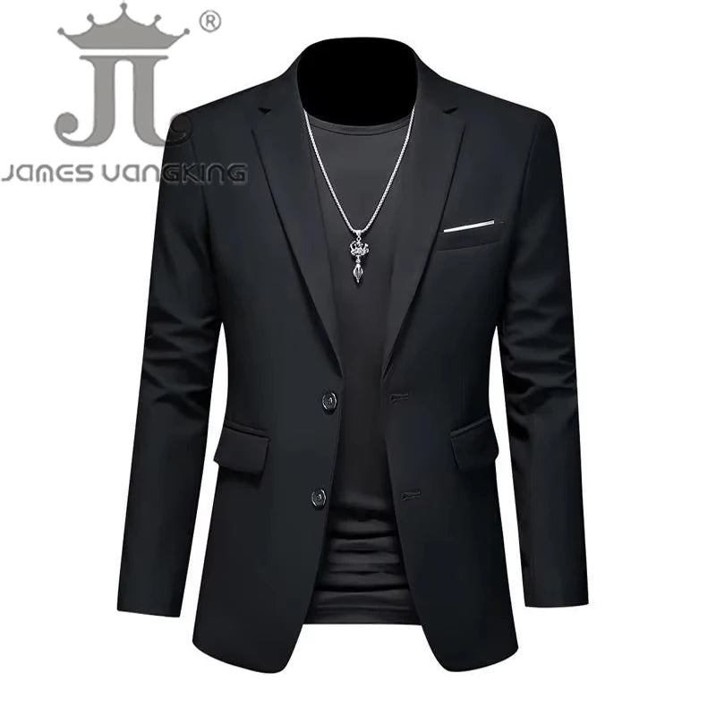 Men’s & Teens Solid Color Single-Button Blazer – Formal & Semi-Formal