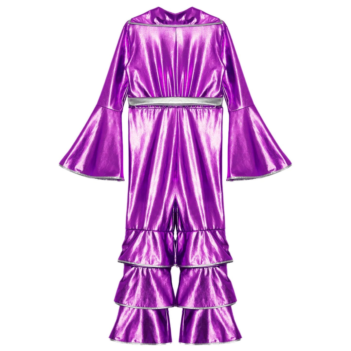Girls’ Metallic Bell Bottom Jumpsuit – Retro Theme Night Costume