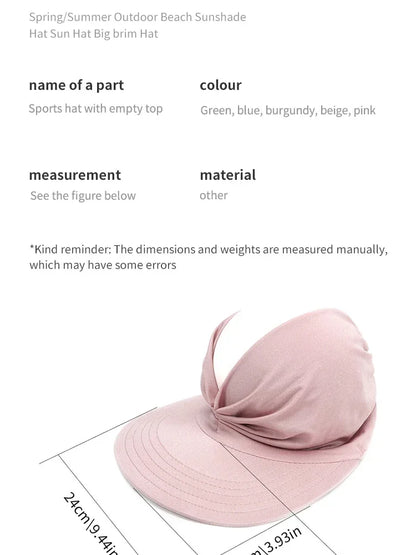 Women’s Foldable Sun Visor Hat – Wide Brim UV Protection