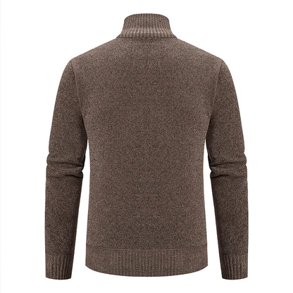 Men’s Stand-Collar Zip Knit Cardigan – Thick, Warm, Everyday Layer