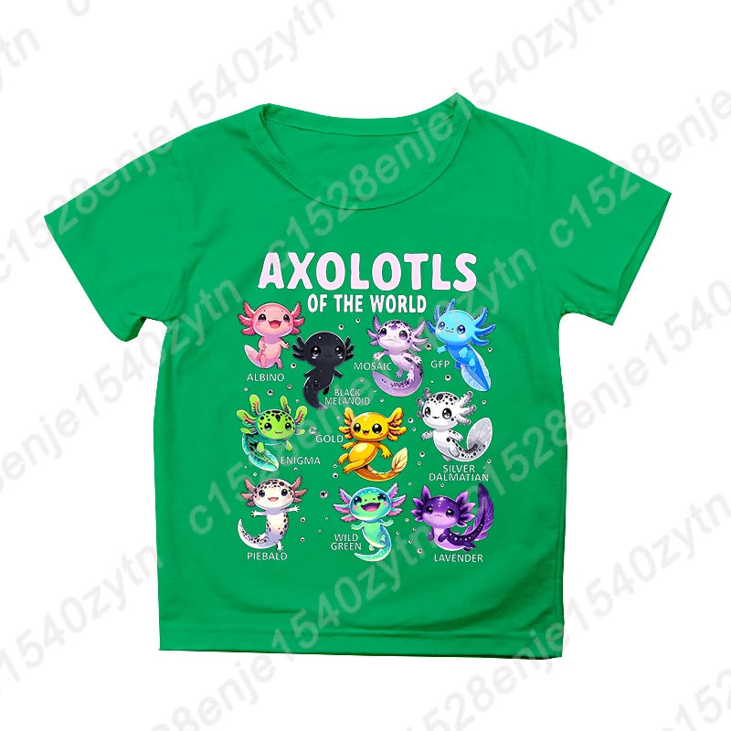 Kids’ Axolotl Graphic Tee – Soft, Comfy Crewneck