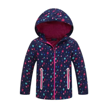 Girls' Polar Fleece Hooded Winter Jacket