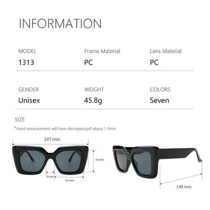 Oversized Square Sunglasses – UV400 Protection