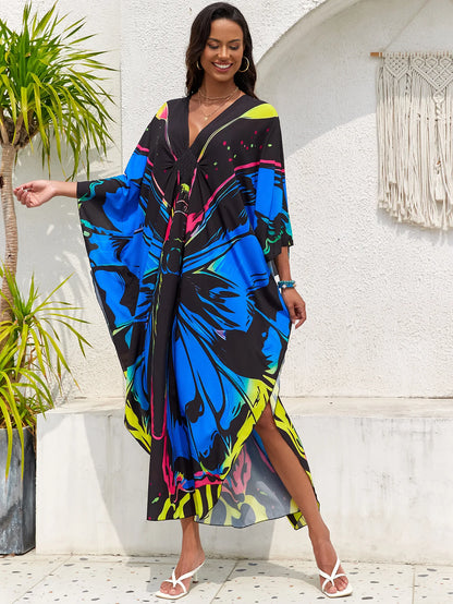Women’s Flowing Caftan Cover-Up – Beach & Poolside Elegance