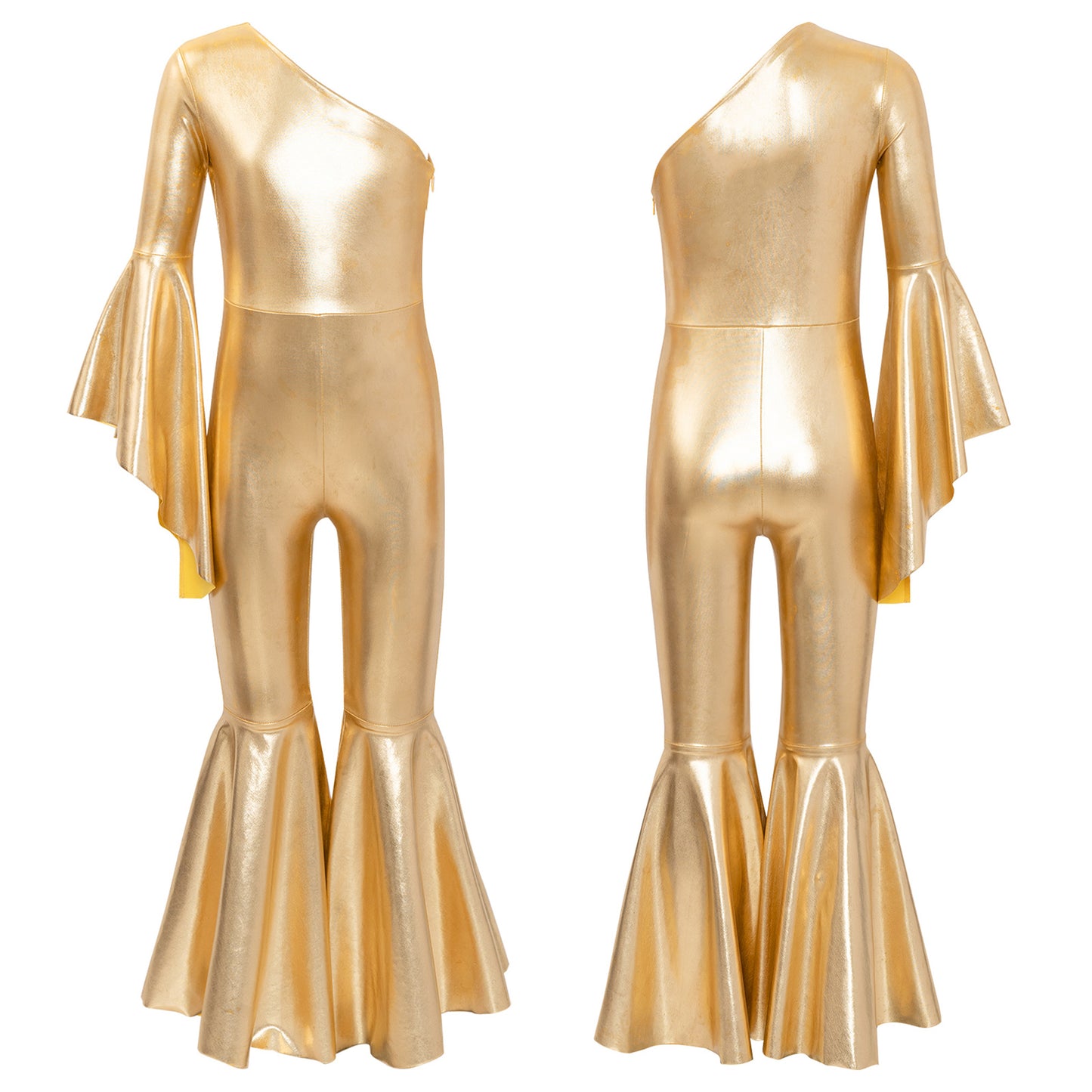 Girls’ Metallic Bell Bottom Jumpsuit – Retro Theme Night Costume