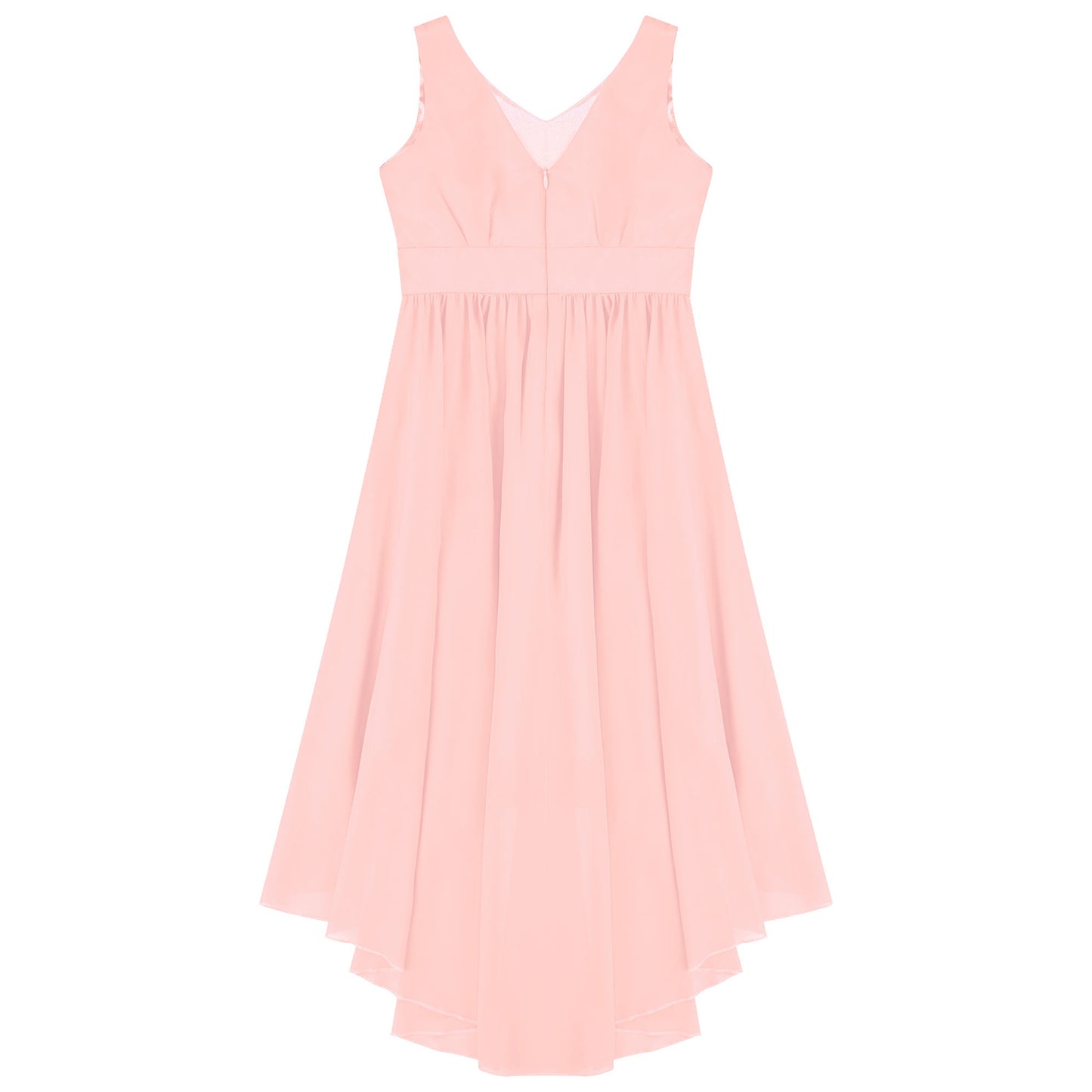 Girls’ Beaded Hi-Low Chiffon Dress – Flower Girl & Party