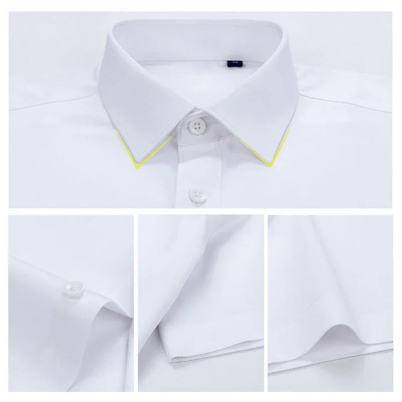 Men’s Ultra-Stretch Long-Sleeve Shirt – Silky Feel, Smart Casual Fit