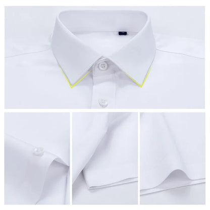 Men’s Ultra-Stretch Long-Sleeve Shirt – Silky Feel, Smart Casual Fit